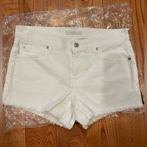Size 27 — 7 for All Mankind white shorts. Never worn.